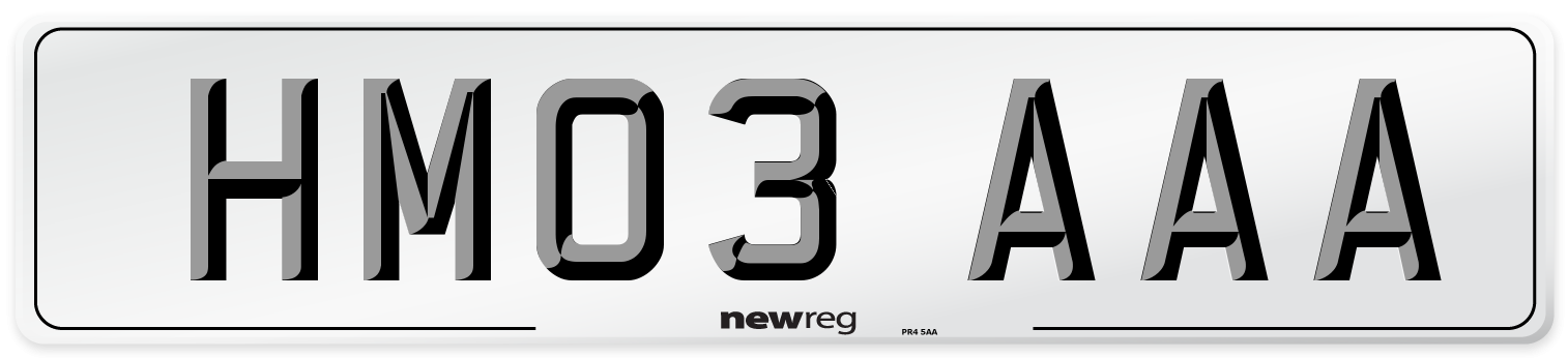 HM03 AAA Number Plate from New Reg